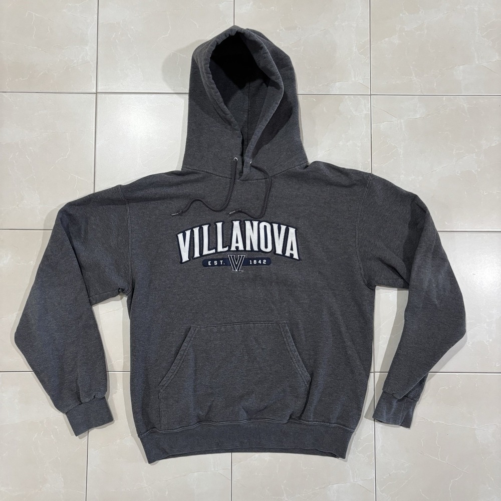 Vintage Villanova University Hoodie Sweatshirt Gray Men's M Pullover Champion